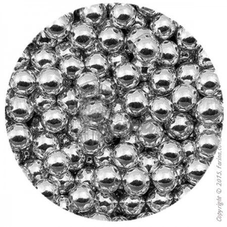 Посыпка декоративная кондитерская Сахарные шарики Серебро 6мм. - 20 г.< фото цена